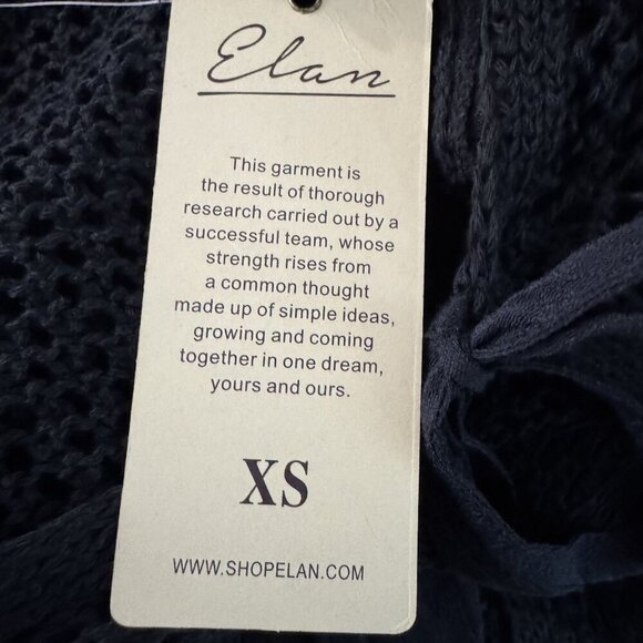 Elan crochet kimono cardigan coverup black ties in front size XS NWT - Picture 10 of 13